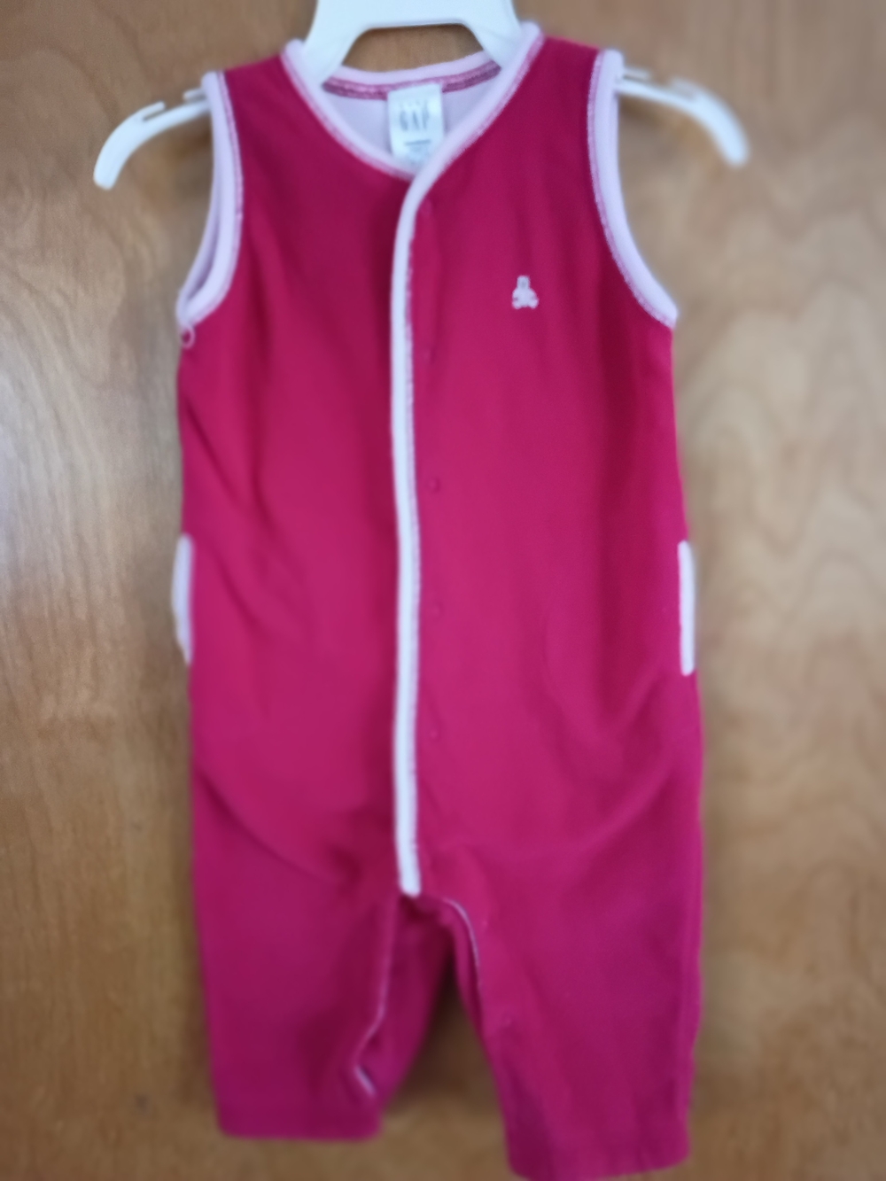GAP Fuchsia Sleeveless Baby One-Piece with White Trim